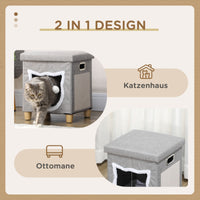 PawHut Katzenhöhle, Katzenhaus, inkl. Spielball, waschbares Kissen, 35,5 cm x 35,5 cm x 42,5 cm – Produktabbildung 4
