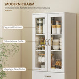 HOMCOM Küchenschrank Buffetschrank mit verstellbar Regal Schublade 2 Schrank Hochschrank mit Glastür 60 – Produktabbildung 6