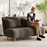 HOMCOM Schlafsofa, Gästebett, 3-fach verstellbare Rückenlehne, Kordoptik, bis 120 kg, 141 x 90 x 81 cm – Produktabbildung 2