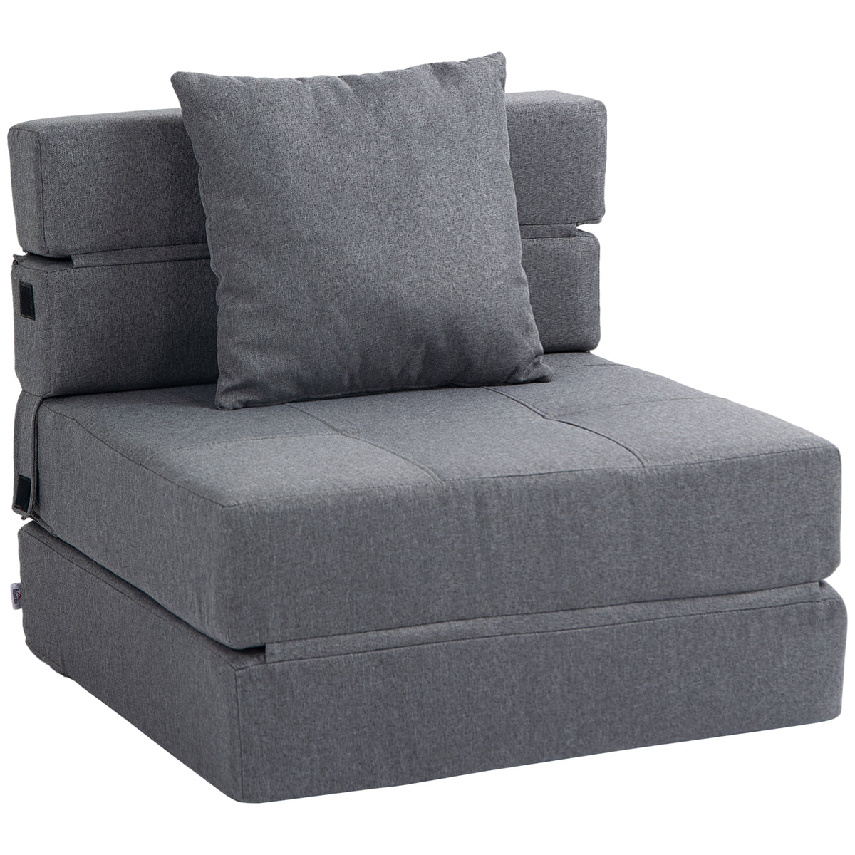 HOMCOM Schlafsessel Relaxsessel Gästebett. abnehmbarer Bezug, 70 cm x 70 cm x 61 cm, Dunkelgrau
