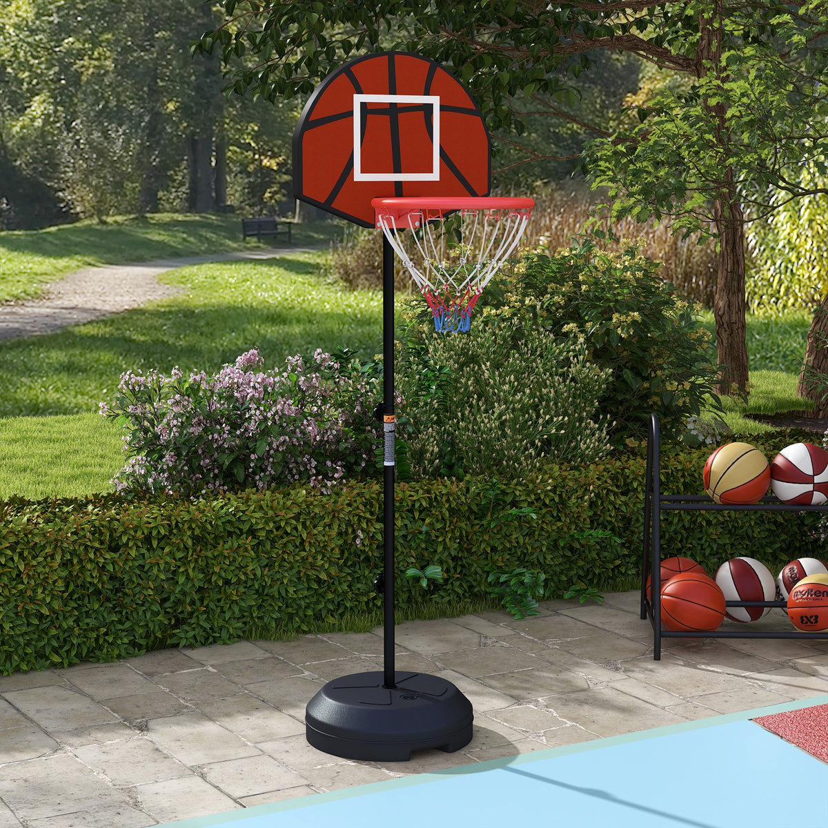 Basketballständer, höhenverstellbar, Magnet-Dartscheibe, 98-148cm, Schwarz – Produktabbildung 2