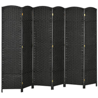 HOMCOM 6-teiliger Raumtrenner, Faltbarer Sichtschutz, Sichtschutzwand für Wohnzimmer, Schlafzimmer