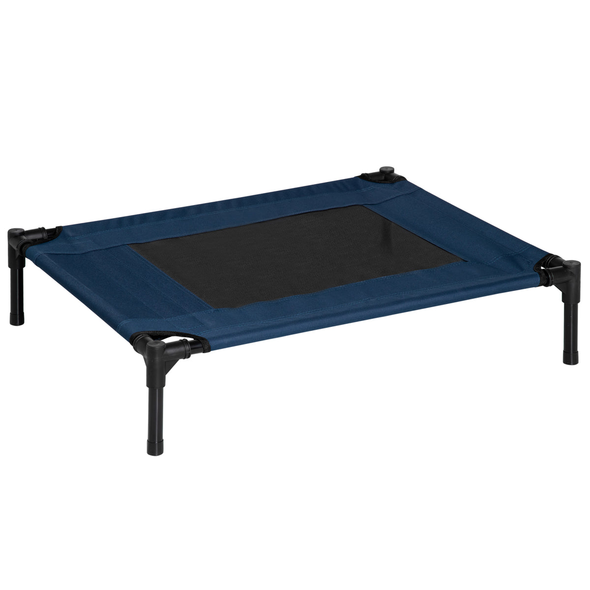 PawHut Hundebett Outdoor erhöht Katzenbett Stahlrahmen 600D Oxford-Gewebe Blau 76 x 61 x 18 cm