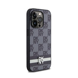 DKNY Leather Checkered Mono Pattern & Printed Stripes - Hülle für iPhone 14 Pro (schwarz) – Produktabbildung 4