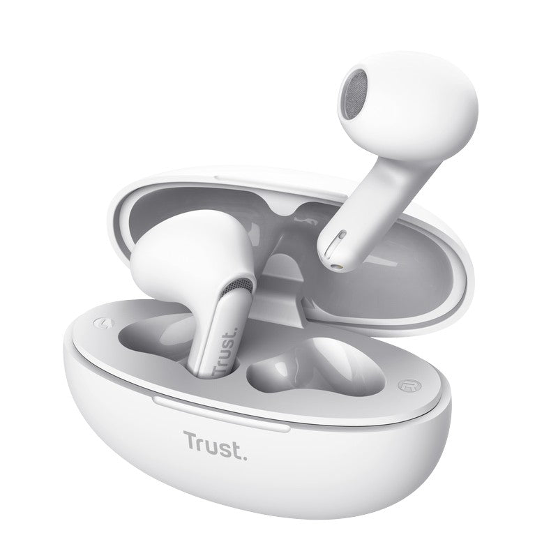 Trust Yavi - Kabellose Kopfhörer Bluetooth TWS s Lade- pouzdrem a ENC (weiß)