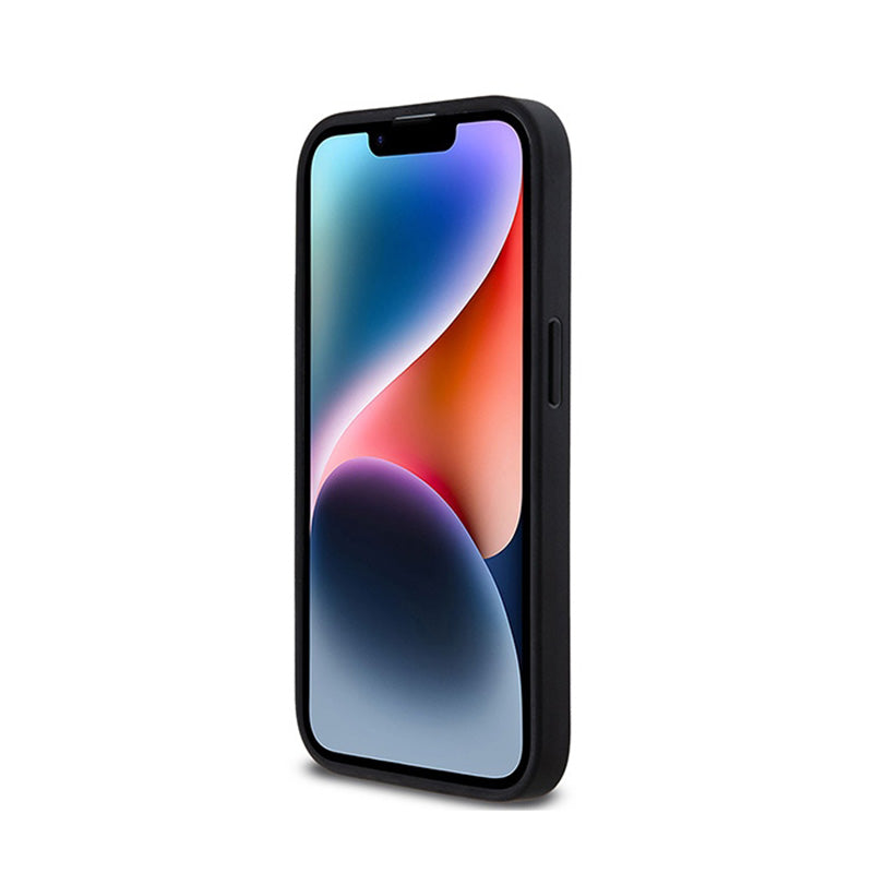 DKNY Leather Checkered Mono Pattern & Printed Stripes - Hülle für iPhone 14 Pro (schwarz) – Produktabbildung 5