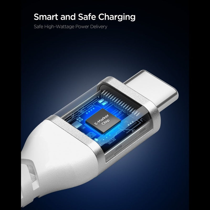 Spigen EB10010CCA Essential - Kabel USB-C für USB-C 100W 1m (weiß) – Produktabbildung 3