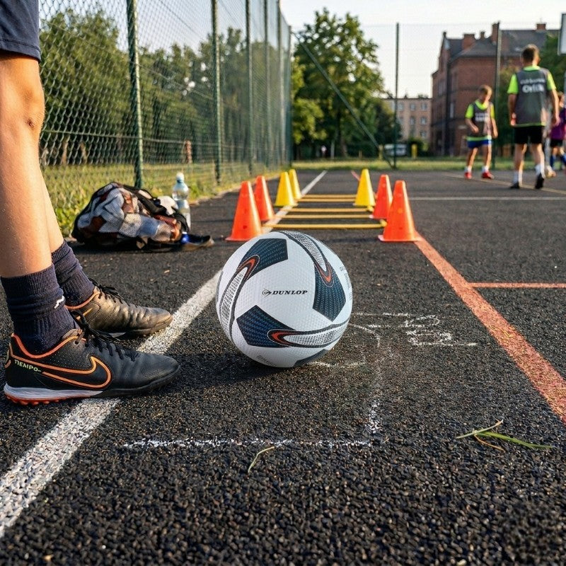 Dunlop - Street Training Football Größe 5 (bílo/blau) – Produktabbildung 2