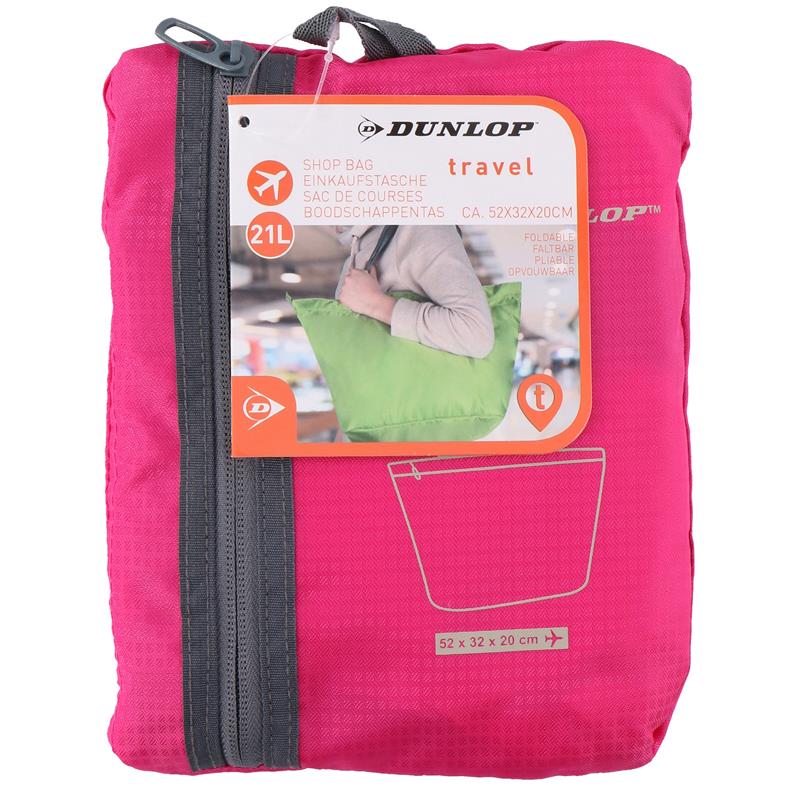 Dunlop - faltbar Einkaufs- Tasche (rosa)