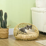 PawHut Rattan Katzenhöhle Katzenbett Katzenhaus mit Kissen Katzenzelt Haustierhaus für Katzen Hunde – Produktabbildung 10