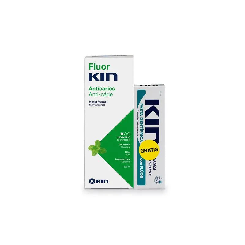 KIN Fluorkin Enjuague Diario Menta 500ml Pasta Dental 50ml