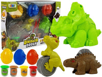 LEAN Toys Spielteig Dinosaurier Eierform 12 Stück 4 Farben