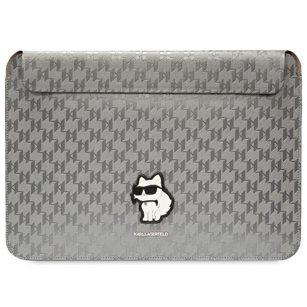 Karl Lagerfeld NFT Saffiano Monogram Ikonik Choupette Sleeve - 14" Laptop-Hülle (silber)