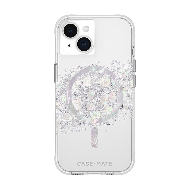 Case-Mate Karat MagSafe - Hülle für iPhone 15 / iPhone 14 / iPhone 13 verziert perletí (A Touch of Pearl)