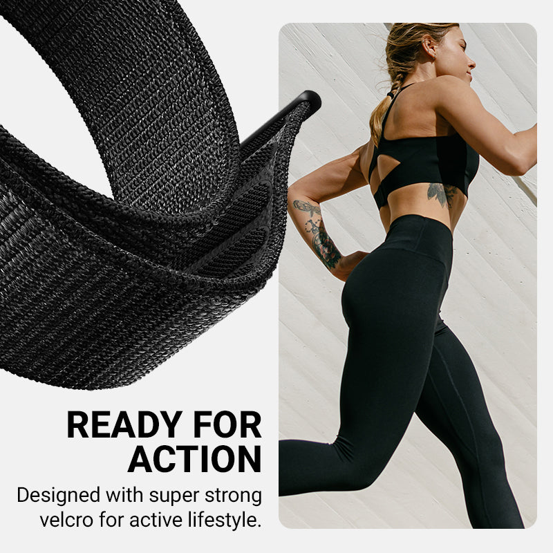 Crong Nylon - Sport- Armband für Apple Watch 38/40/41/42 mm (studeně blau) – Produktabbildung 2