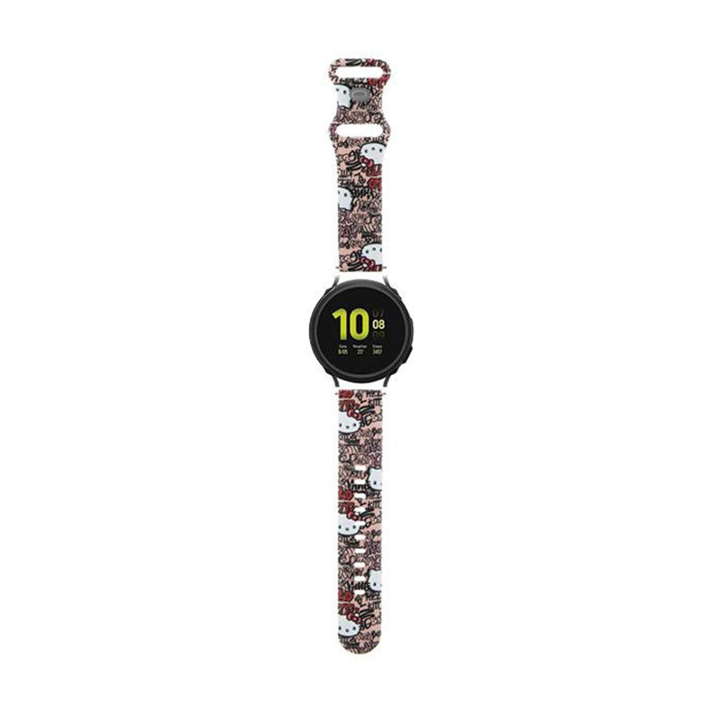 Hello Kitty Silicone Tags Graffiti - universell Armband für Smart- Uhr 20 mm (rosa)