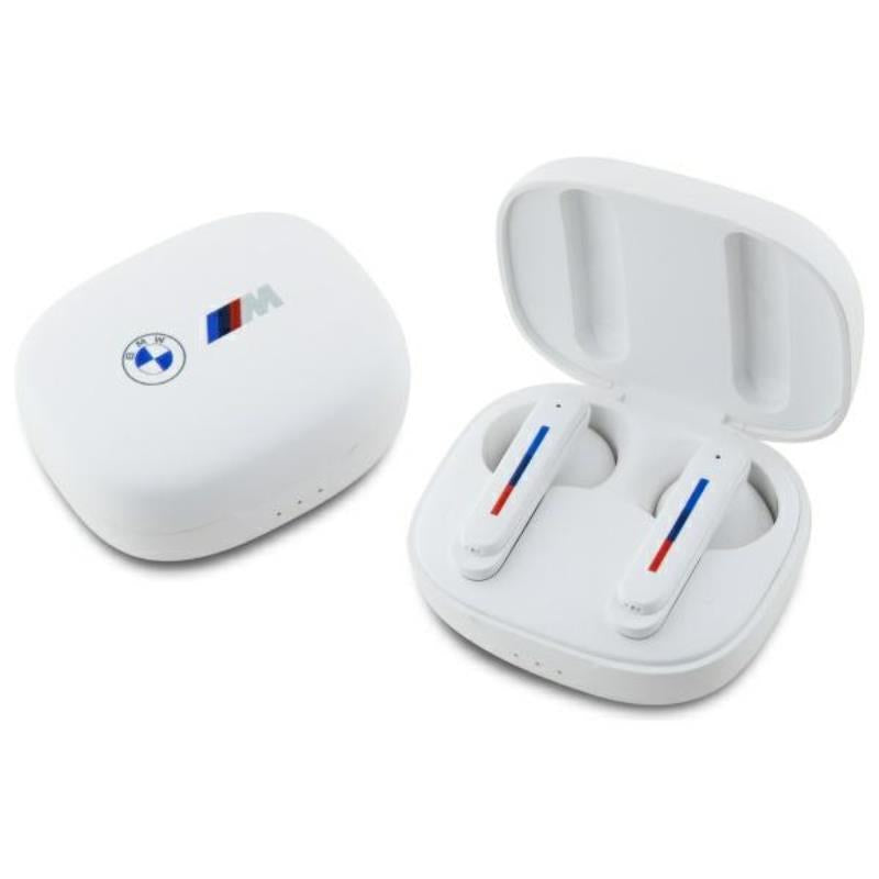 BMW Printed Logos - Bluetooth TWS Kopfhörer ENC + Lade- Hülle (weiß)