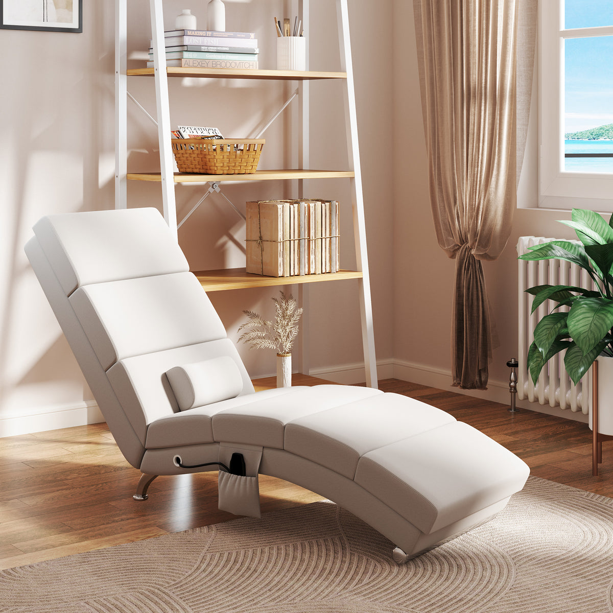 HOMCOM Relaxsessel Elektrisch Massagesessel mit Liegefunktion Wärmefunktion Vibration Lendenkissen 56 x – Produktabbildung 2