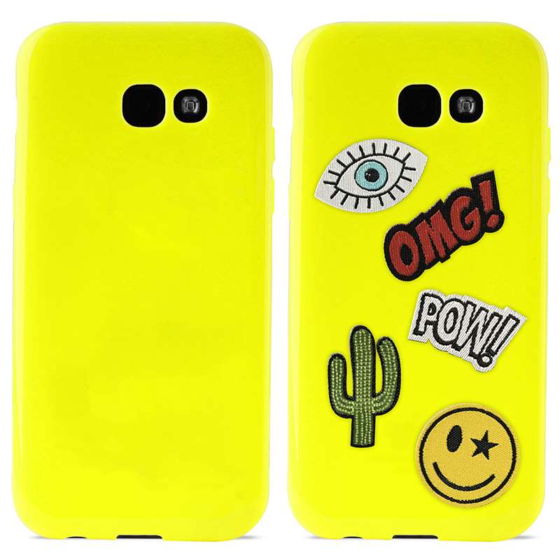 PURO Patch Mania - Hülle für Samsung Galaxy A3 (2017) obsahující 5 samolepek (gelb)