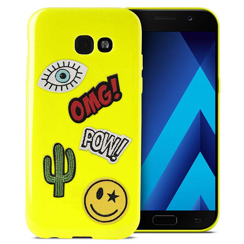PURO Patch Mania - Hülle für Samsung Galaxy A3 (2017) obsahující 5 samolepek (gelb) – Produktabbildung 2