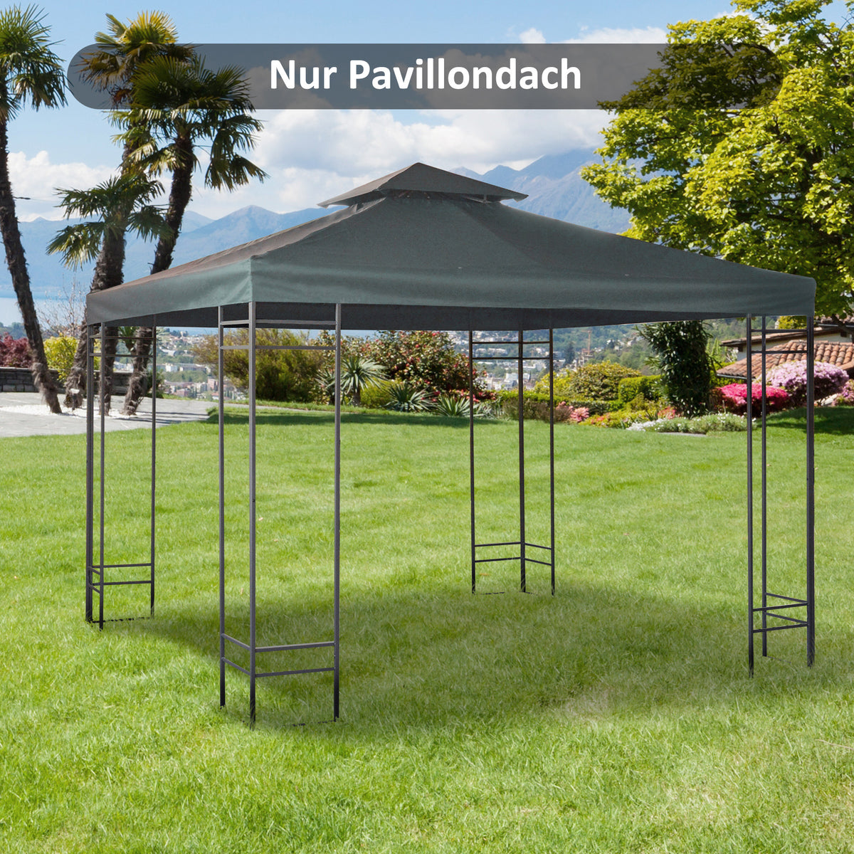 Ersatzdach für Pavillon 3 x 3 m wasserdicht Pavillondach mit Doppeldach Ablauflöcher, Ersatzbezug – Produktabbildung 2
