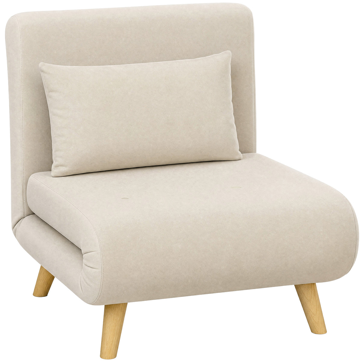 HOMCOM 3-in-1 Schlafsessel, Klappsessel mit Schlaffunktion, verstellbare Click-Clack-Rückenlehne, Beige