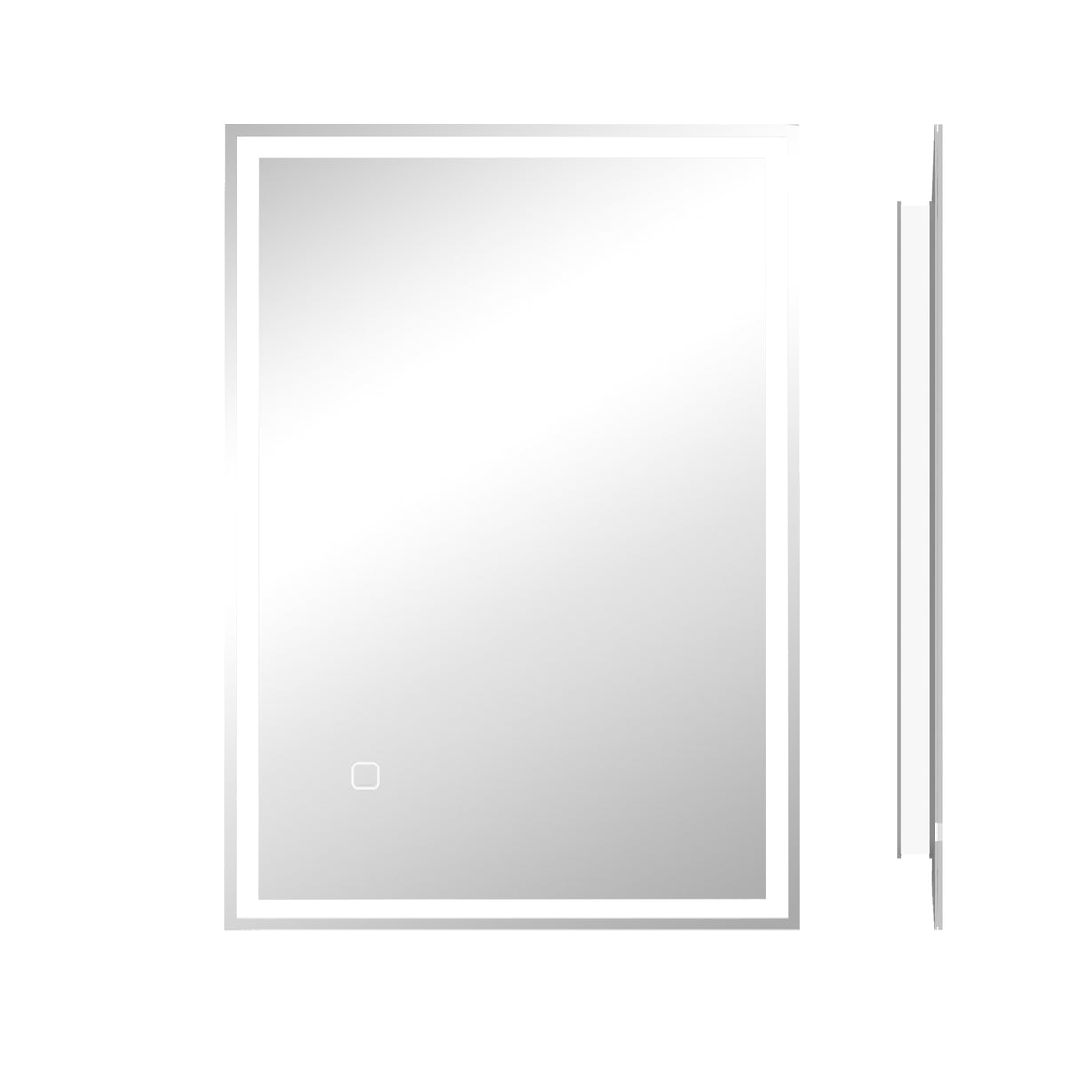 HOMCOM Badspiegel Badezimmerspiegel Wandspiegel LED´s. Berührungsschalter, Weiß