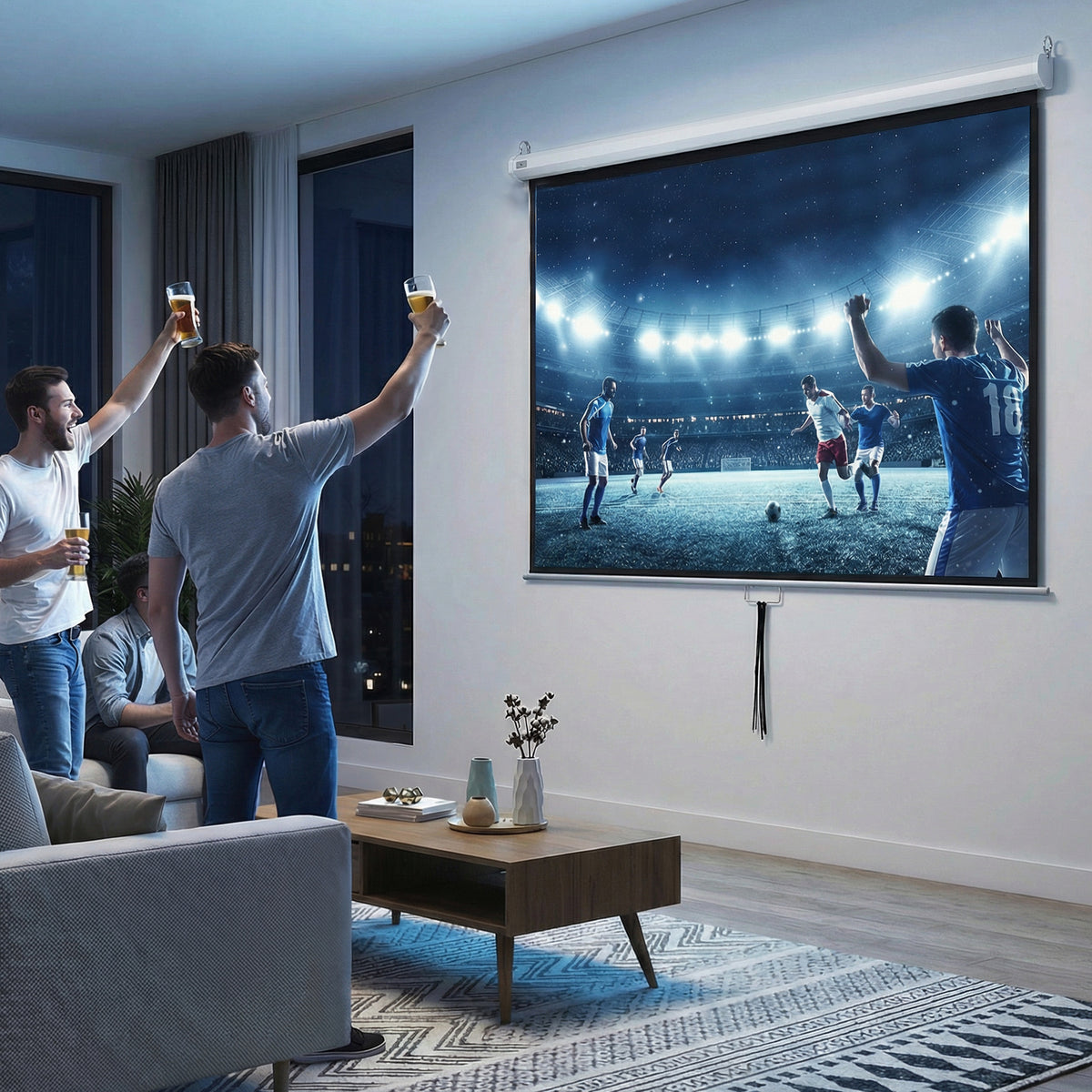 HOMCOM Beamer Leinwand 203 x 152 cm 100 Zoll 4:3/ 16:9 Projektionsleinwand Manuell für Heimkino – Produktabbildung 2