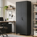 HOMCOM Aktenschrank, Abschließbar Metallschrank mit Rollen, Verstellbaren Ablagen, aus Stahl, 80 x 40 x – Produktabbildung 8