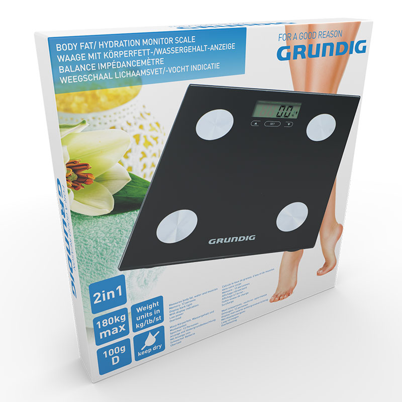 Grundig - elektronická koupelnová váha, analýza tělesné hmotnosti, BMI, für 180 kg – Produktabbildung 2