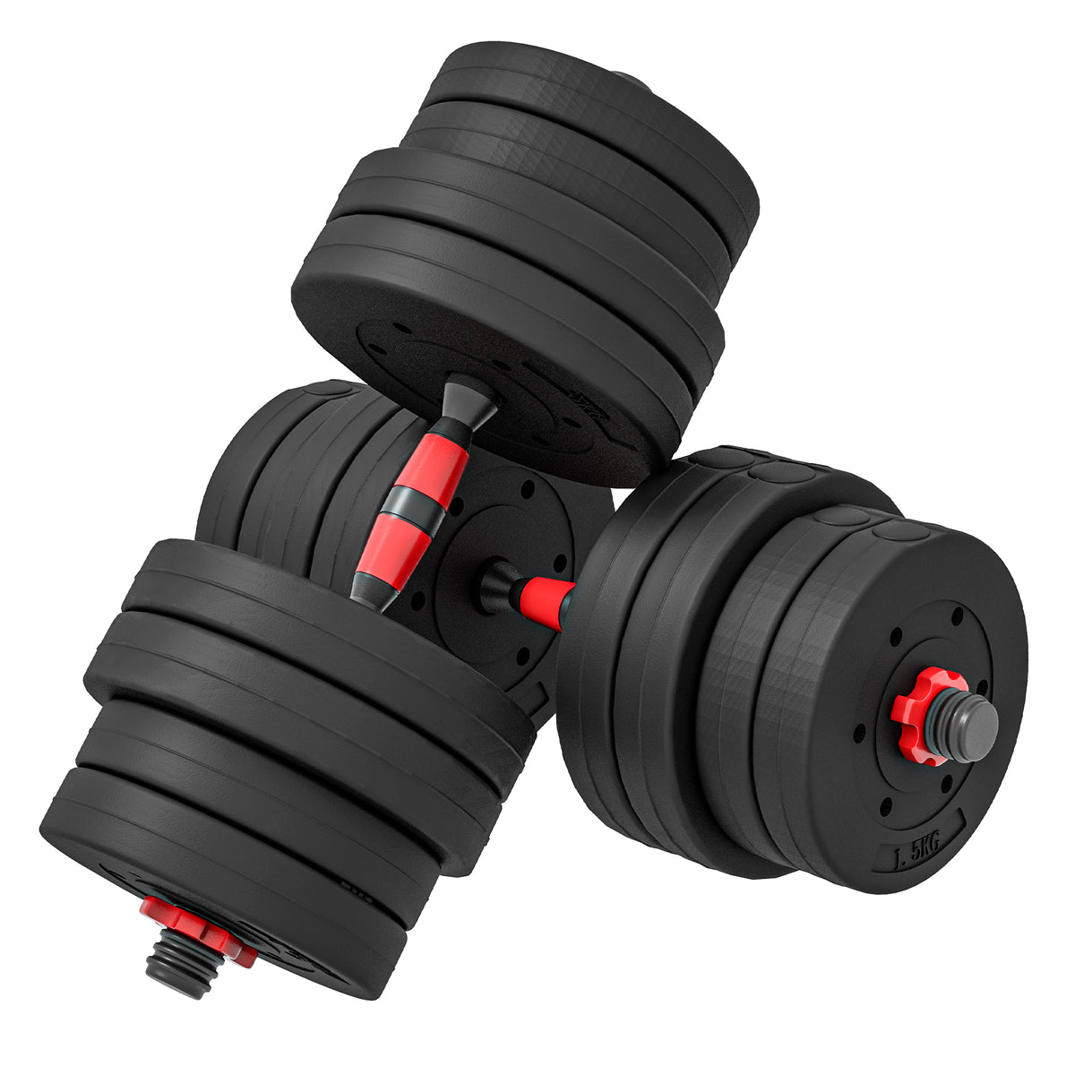 HOMCOM 2 in 1 Hanteln Set 30 kg verstellbare Kurzhantel & Langhantel professionell Dumbbell Krafttraining