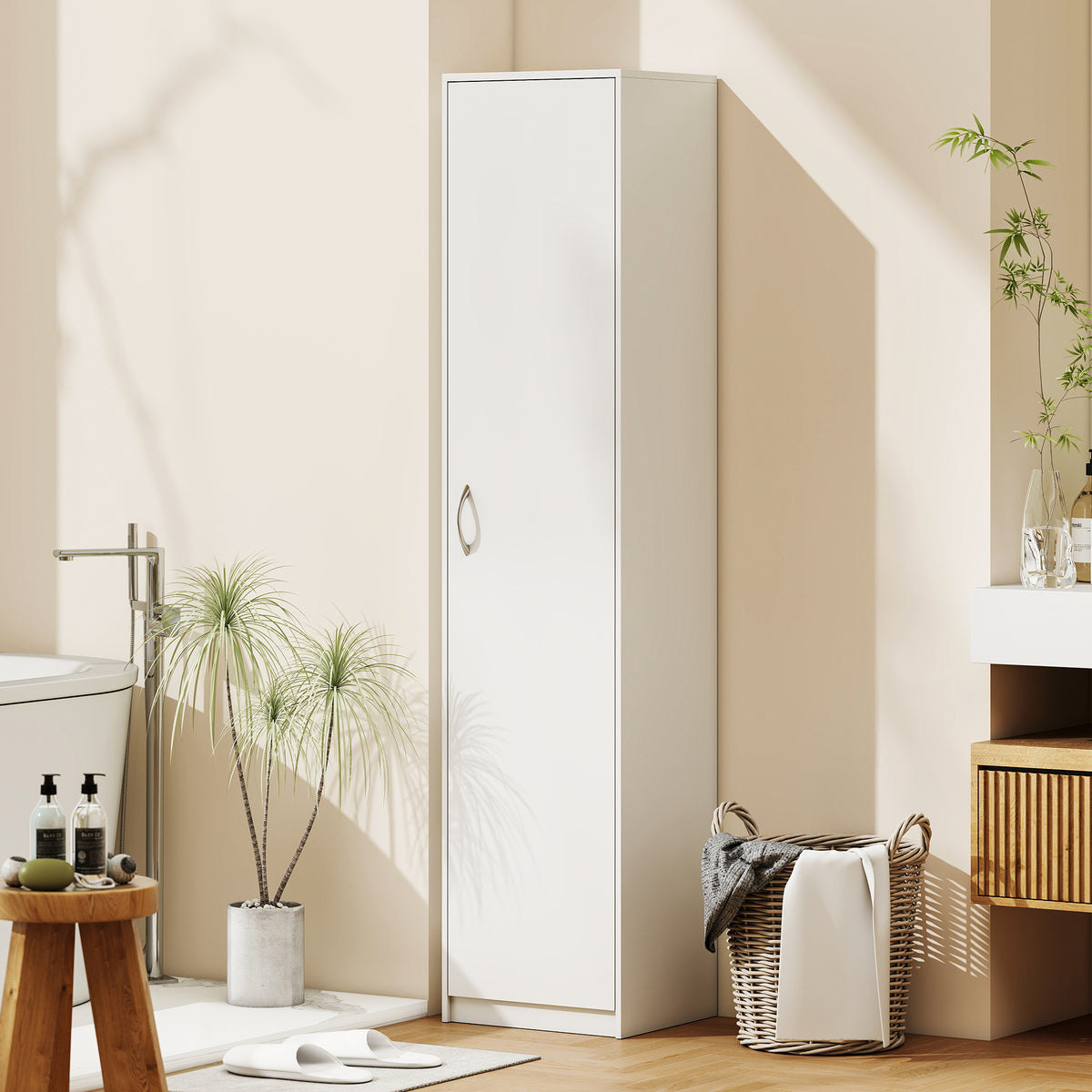 HOMCOM Küchenschrank, 5-Ebenen-Aufbewahrungsschrank, verstellbare Regale, für Wohnzimmer, Küche – Produktabbildung 9