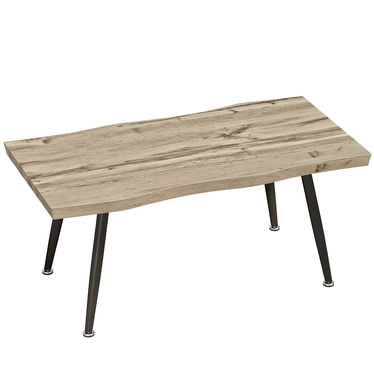 HOMCOM Couchtisch Beistelltisch mit Stahlbeine, 4 cm dicker Tischplatte Wohnzimmertisch 100 x 50 x 45 cm