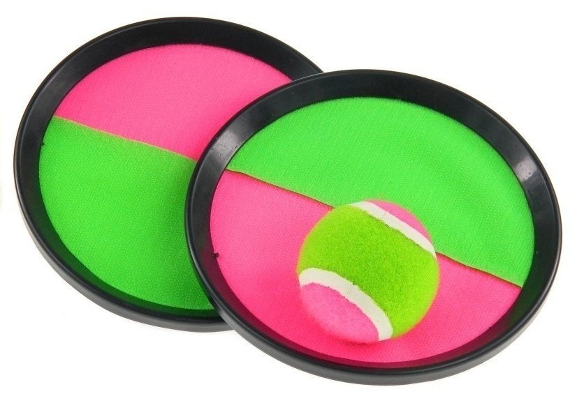 LEAN TOYS Catchball Klettball Ball Catch Ball Spiel Fangspiel Garten Spielzeug