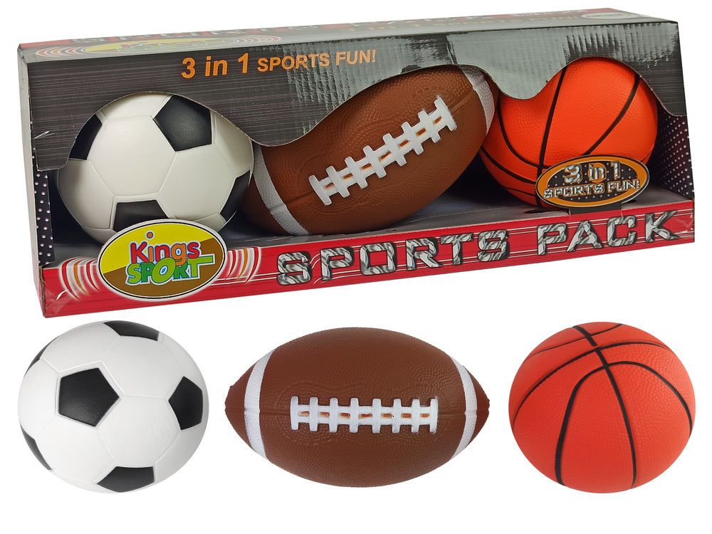 LEAN Toys Soft Sports Ball Set 3in1 Fußball Basketball
