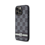 DKNY Leather Checkered Mono Pattern & Printed Stripes - Hülle für iPhone 14 Pro Max (schwarz) – Produktabbildung 2