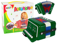 LEAN Toys Akkordeoninstrument für einen jungen Musiker Grün