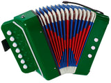 LEAN Toys Akkordeoninstrument für einen jungen Musiker Grün – Produktabbildung 3