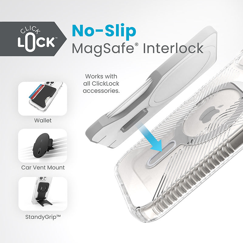 Speck Presidio Perfect-Clear Grip ClickLock & MagSafe - Hülle für iPhone 16e / iPhone 15 / iPhone 14 – Produktabbildung 2