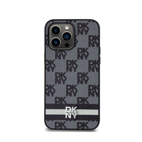 DKNY Leather Checkered Mono Pattern & Printed Stripes - Hülle für iPhone 14 Pro Max (schwarz) – Produktabbildung 3