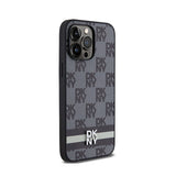 DKNY Leather Checkered Mono Pattern & Printed Stripes - Hülle für iPhone 14 Pro Max (schwarz) – Produktabbildung 4