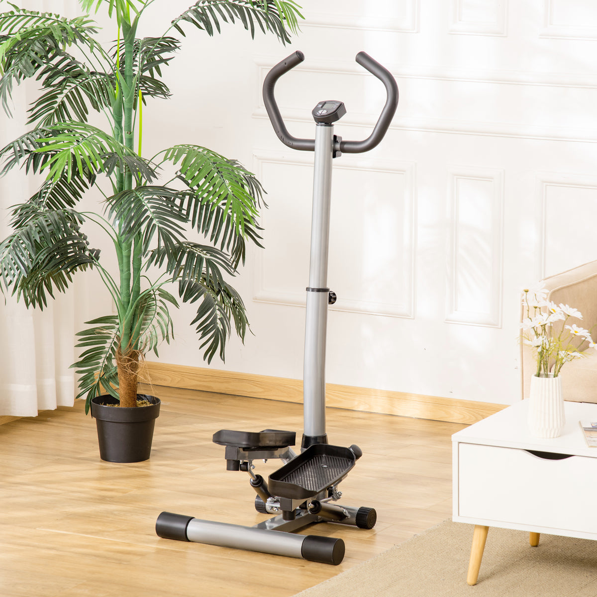 HOMCOM Stepper Heimtrainer für Zuhause mit LCD-Bildschirm einstellbare Geschwindigkeit Metall ABS 55 x – Produktabbildung 2