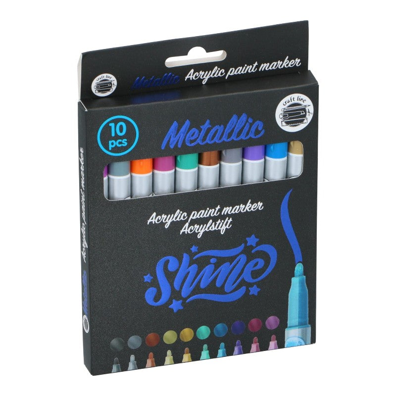 Craft - Set metalických fixů / Acryl- per 10 Stk