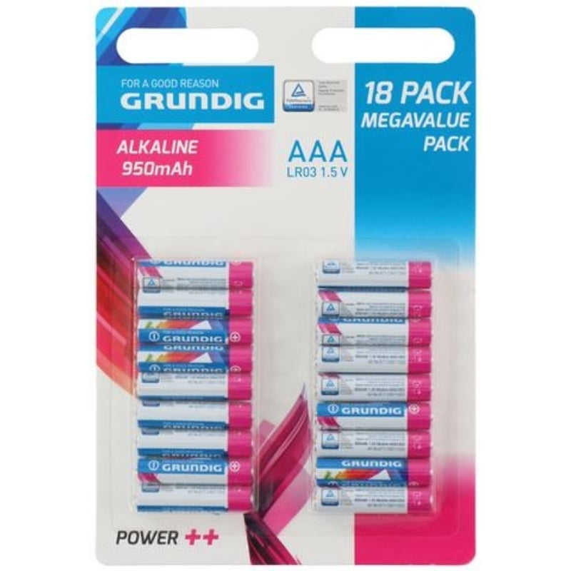 Grundig - Set alkalických baterií AAA / R03 1,5 in 18 Stk