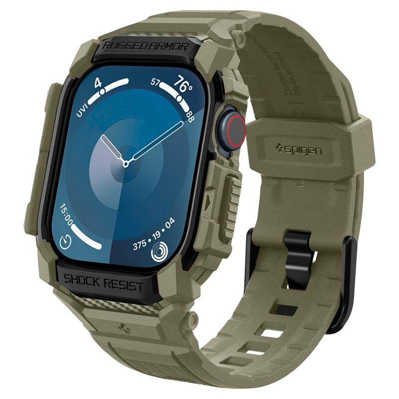 Spigen Rugged Armor Pro - Pásek s pouzdrem für Apple Watch 10 46 mm (Vintage Khaki)