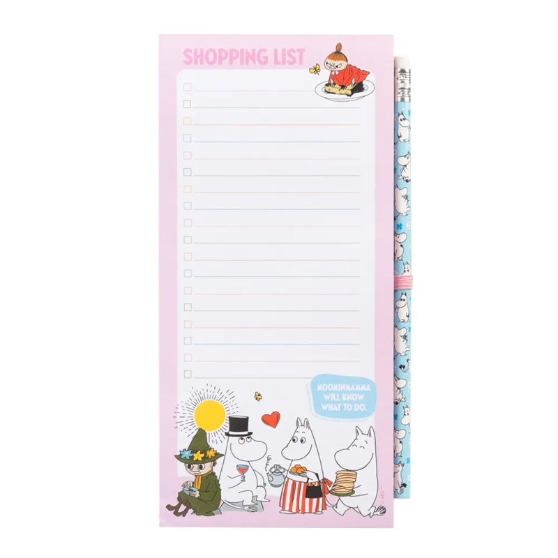 Moomin Mumini - magnetische Notizbuch / Einkaufs- seznam für lednice + Bleistift (10 x 21 cm)