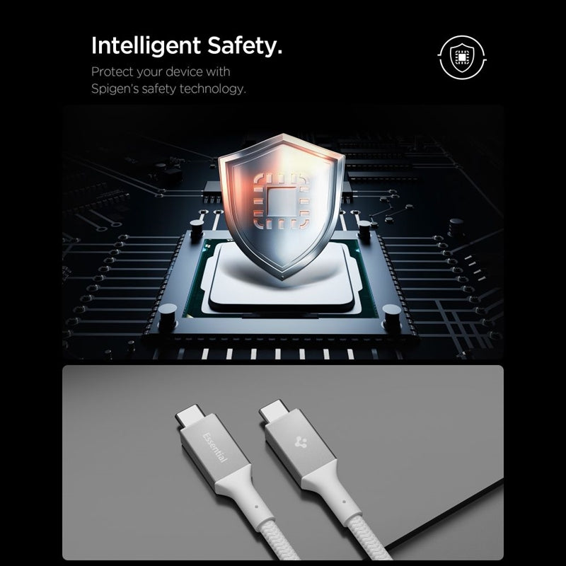 Spigen EB10015CC Essential - Kabel USB-C für USB-C PD 100W 1,5m (weiß) – Produktabbildung 7