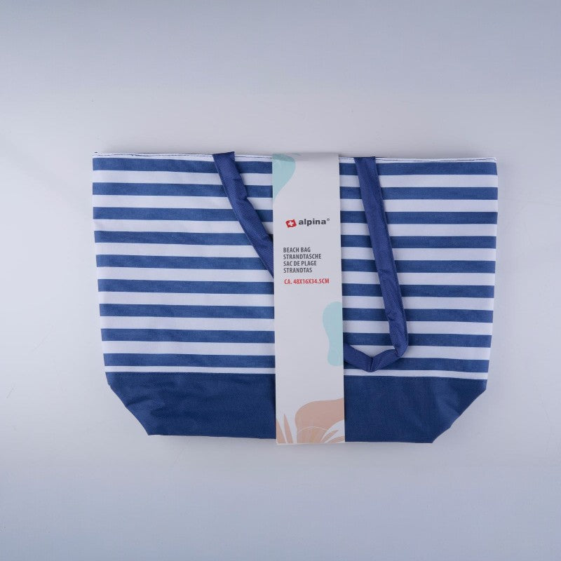Alpina - Pruhovaná Strand- Tasche 49,3x16x34 cm (Námořnická / weiß) – Produktabbildung 2