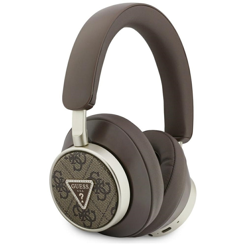 Guess 4G Triangle Logo - kabellose Bluetooth V5.4 ENC Kopfhörer přes uši (braun)