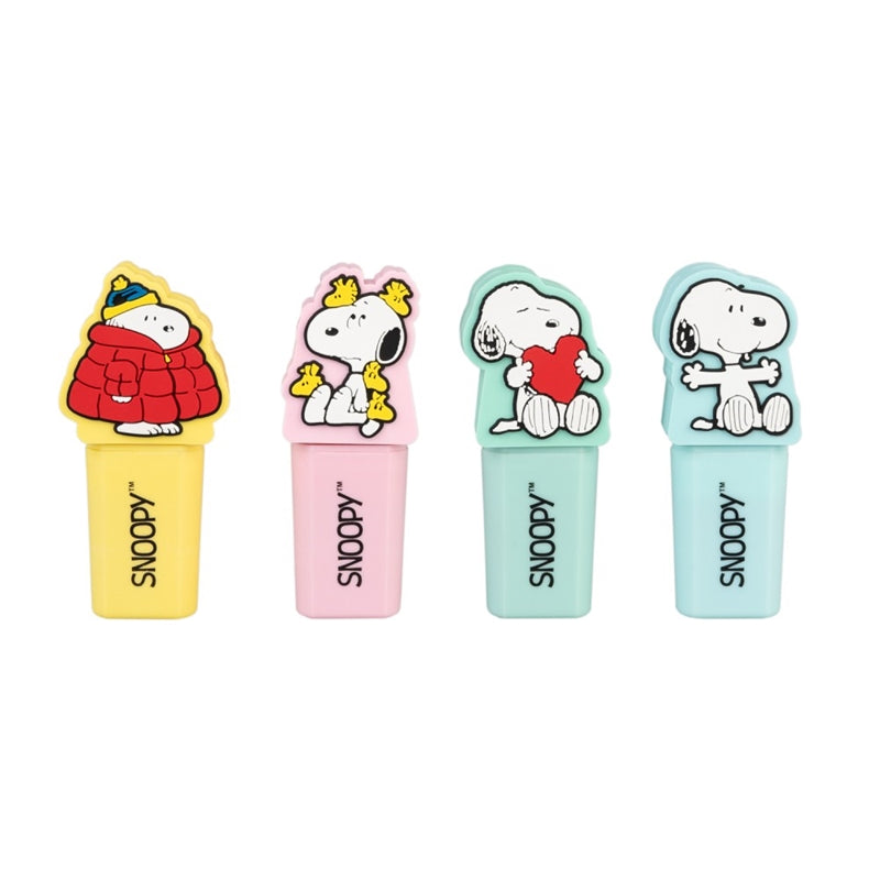 Snoopy - Set zvýrazňovačů 4 Farben s 3D topperem